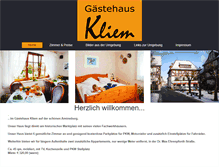 Tablet Screenshot of gaestehaus-kliem-amoeneburg.de